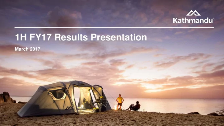 1h fy17 results presentation