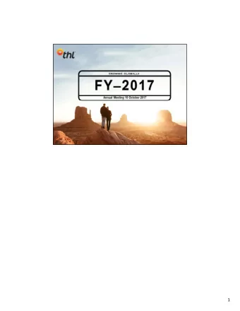 1  Welcome to the 31st Annual Meeting for Tourism Holdings Limited.  My name is Rob Campbell, your