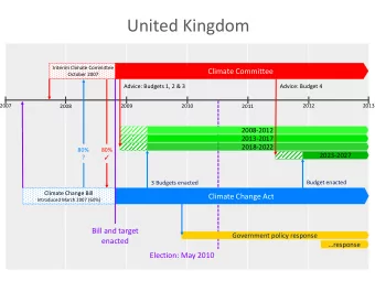 United Kingdom  Interim Climate Committee  Climate Committee  October 2007  Advice: Budgets 1, 2