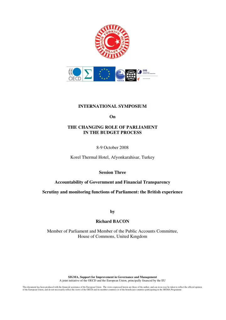 international symposium on the changing role of
