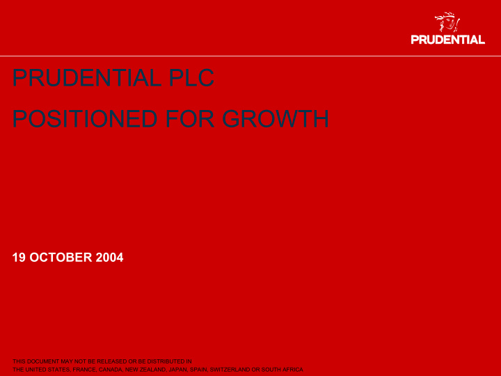 prudential plc positioned for growth