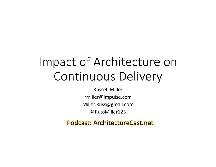 impact of architecture on continuous delivery
