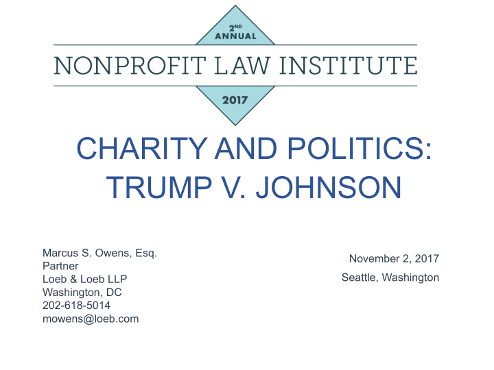 charity and politics trump v johnson