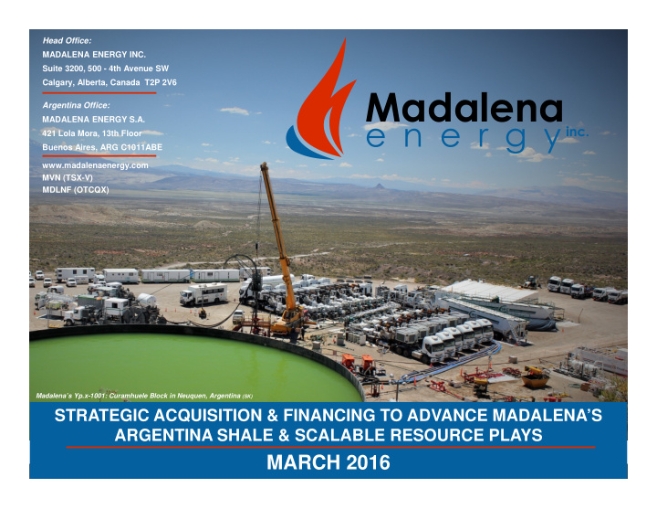 argentina office madalena energy s a