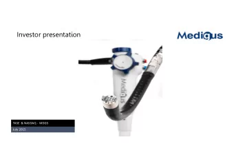 Investor presentation TASE &amp; NASDAQ  MDGS July 2015  Cautionary statements  This