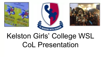Kelston Girls College WSL  CoL Presentation  Introduction  Changes of Personnel: