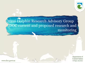 monitoring Summer monitoring 2013/14:  Taranaki summer surveys:  -DOC staff in Taranaki,