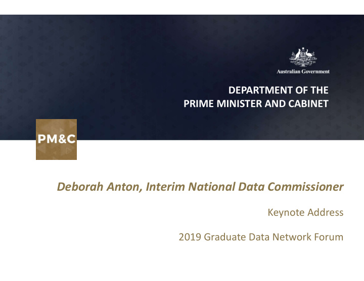 deborah anton interim national data commissioner keynote
