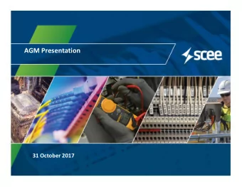 AGM Presentation  31 October 2017  About SCEE  Southern Cross Electrical Engineering (SCEE) is an