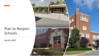 Plan to Reopen  Schools  July 30, 2020  Governors Parameters to Reopen  Schools on Long Island