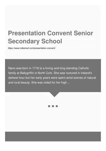 Presentation Convent Senior  Secondary School  https://www.indiamart.com/presentation-convent/