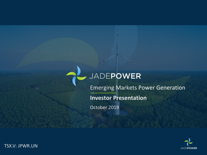 emerging markets power generation investor presentation