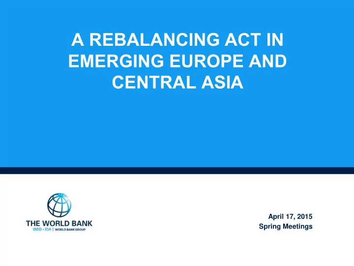 a rebalancing act in