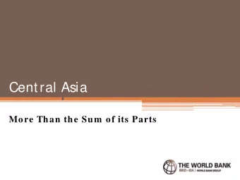 Developments The Skills Road  More Than the Sum  of its Parts  Presentation Outline  1.  Geography,