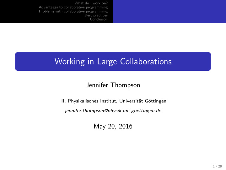 working in large collaborations