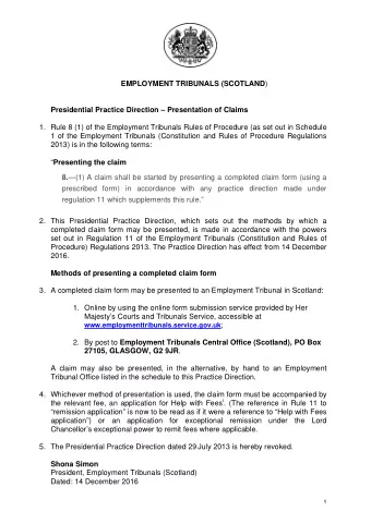 yxwvutsrqponmlkjihgfedcbaWTSRQPOMLJIHGFEDCBA EMPLOYMENT TRIBUNALS (SCOTLAND )  Presidential