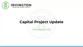Capital Project Update  February 26, 2019  1  Agenda  Review community survey data    Review