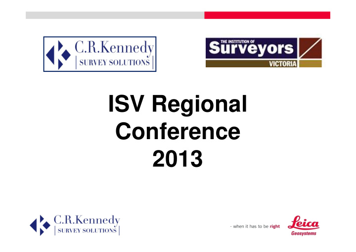 isv regional conference 2013
