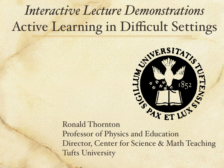 interactive lecture demonstrations active learning in