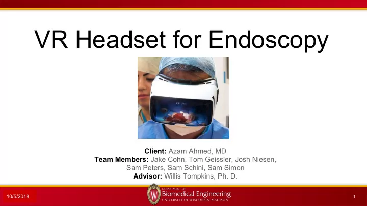 vr headset for endoscopy