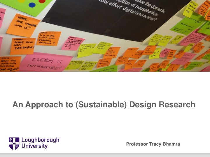 an approach to sustainable design research
