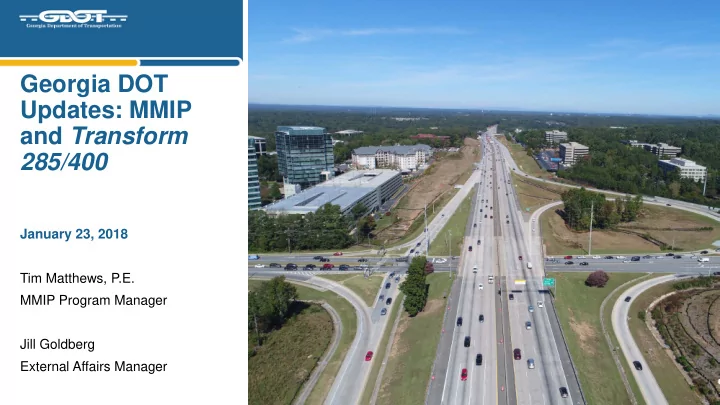 georgia dot updates mmip and transform 285 400