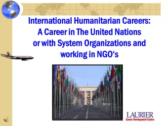 International Humanitarian Careers:  International Humanitarian Careers:  A Career in The United