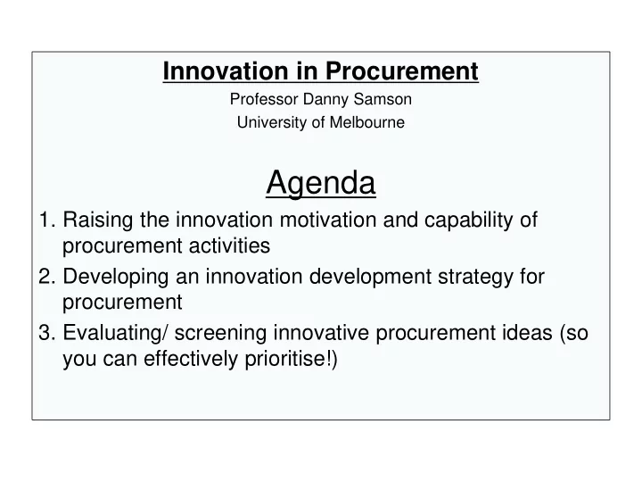 agenda