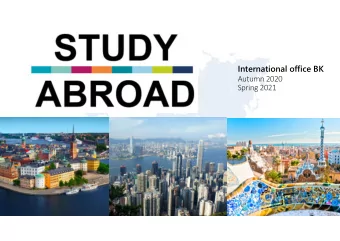 International office BK  Autumn 2020  Spring 2021  Study Abroad  Introduction  Planning