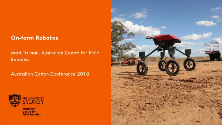 on farm robotics