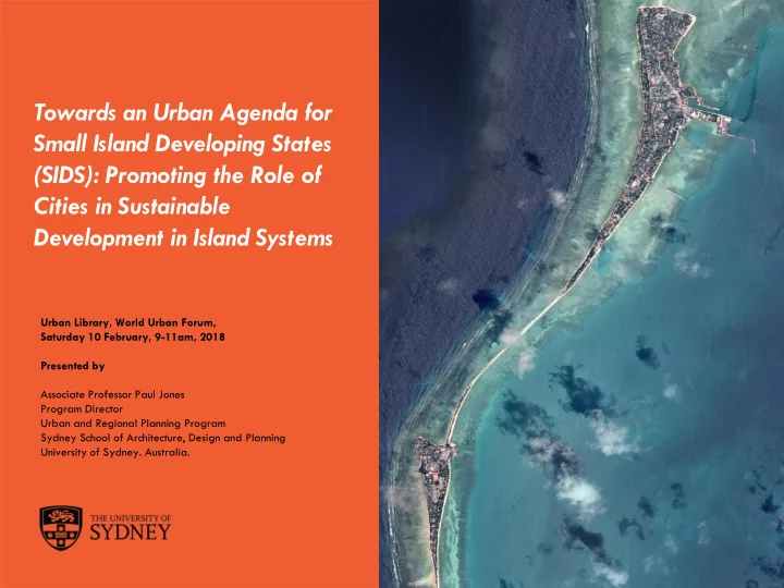 towards an urban agenda for