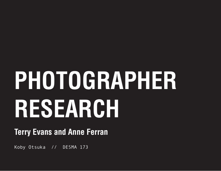 photographer research