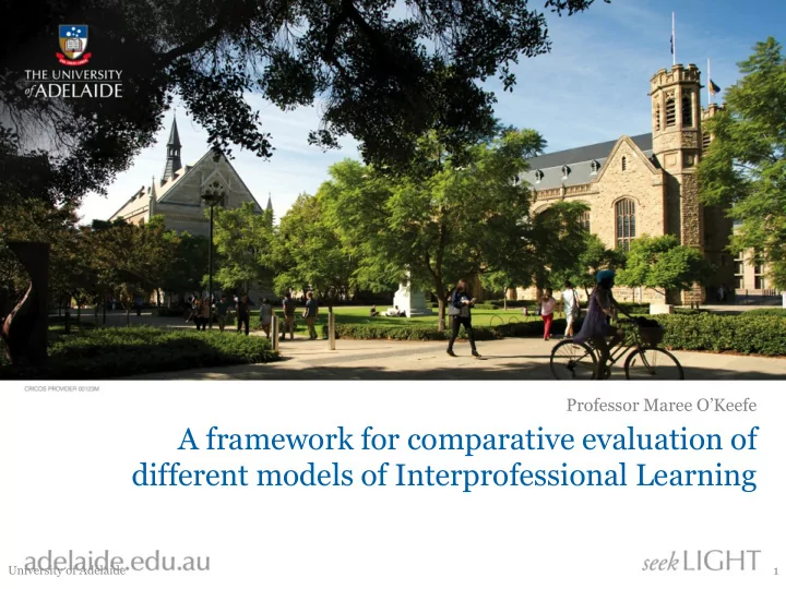 a framework for comparative evaluation of different