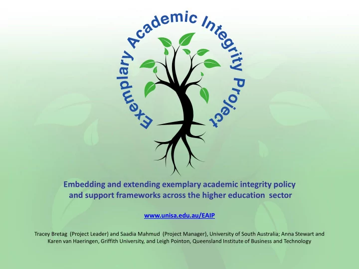 and support frameworks across the higher education sector