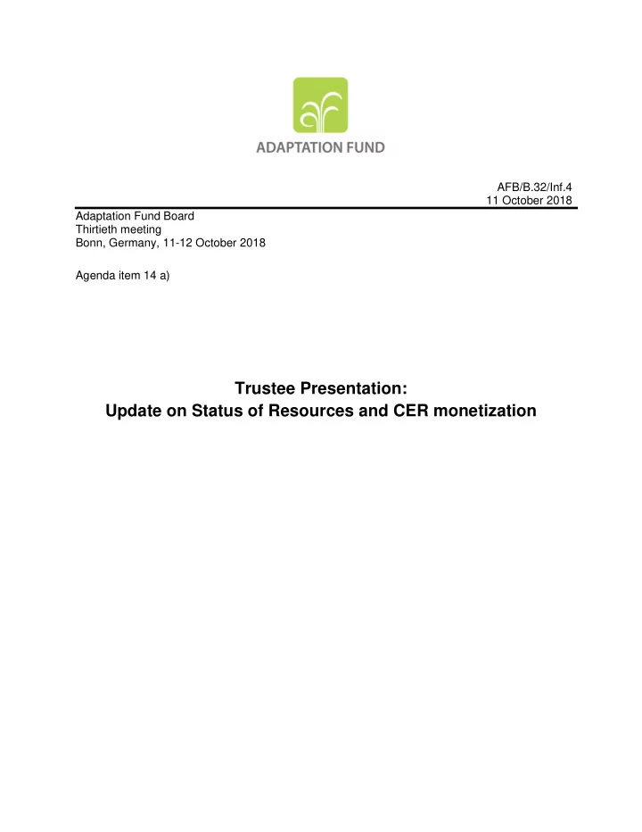 agenda item 14 a trustee presentation update on status of
