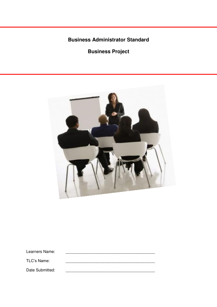 business administrator standard business project