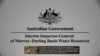 VISION  To restore confidence for all stakeholders in the  integrity of the Murray-Darling Basin