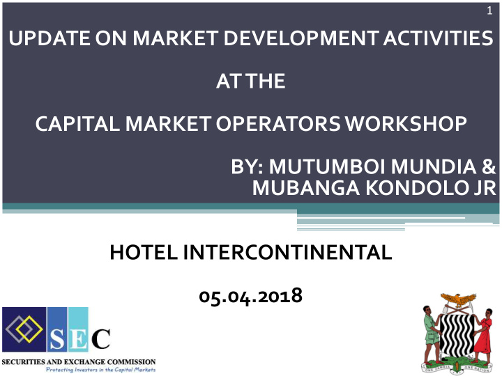 capital market operators workshop