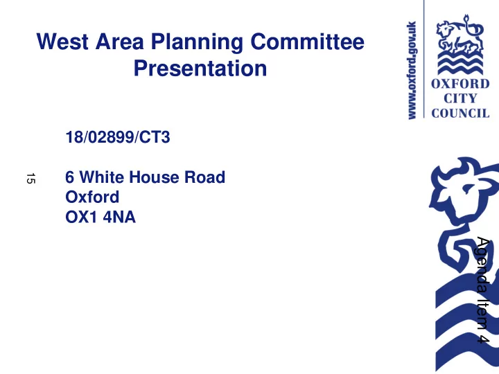 west area planning committee presentation