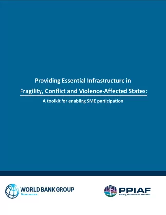 Providing Essential Infrastructure in  Fragility, Conflict and Violence-Affected States:  A toolkit