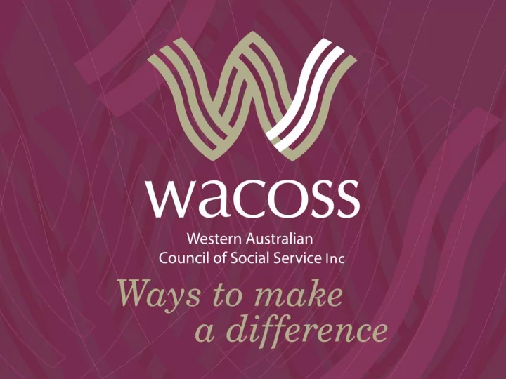 western australian council of social services 1 april