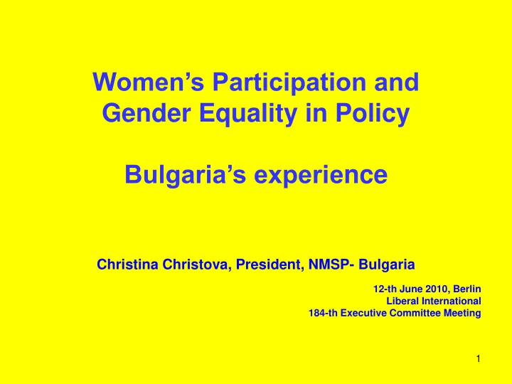 women s participation and