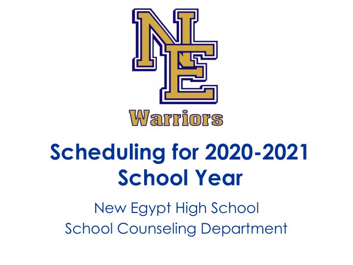 scheduling for 2020 2021 school year