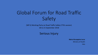 Global Forum for Road Traffic  Safety  (WP.1) Working Party on Road Traffic Safety (77th session)
