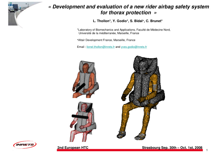 development and evaluation of a new rider airbag safety
