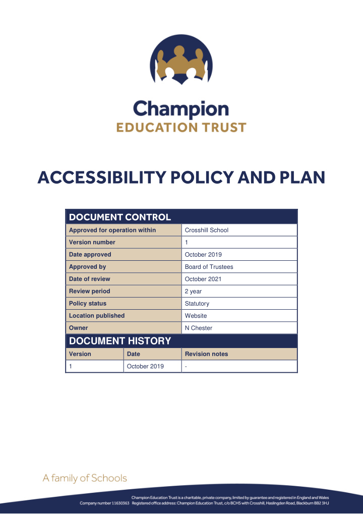 accessibility policy and plan