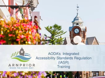 AODAs  Integrated  Accessibility Standards Regulation  (IASR)  Training  Background