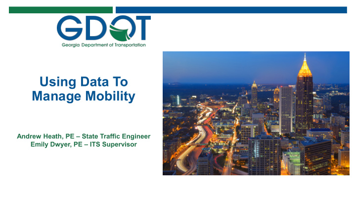 using data to manage mobility