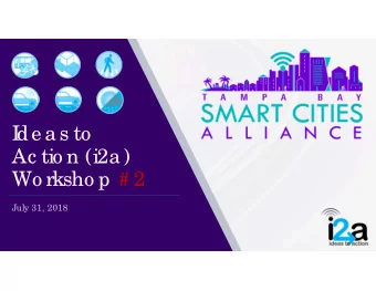 I  de as to  Ac tio n (i2a)  Wo rksho p # 2  July 31, 2018  T  ransfo rming  I  de as to  Ac tio ns