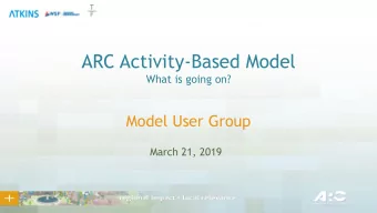 ARC Activity-Based Model  What is going on?  Model User Group  March 21, 2019  ARC Model Planned